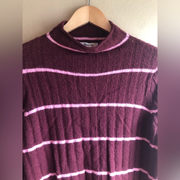 NEW Madewell Women’s Long Sleeve Pullover Stripped Wool Soft Sweater Size M - Picture 6 of 16